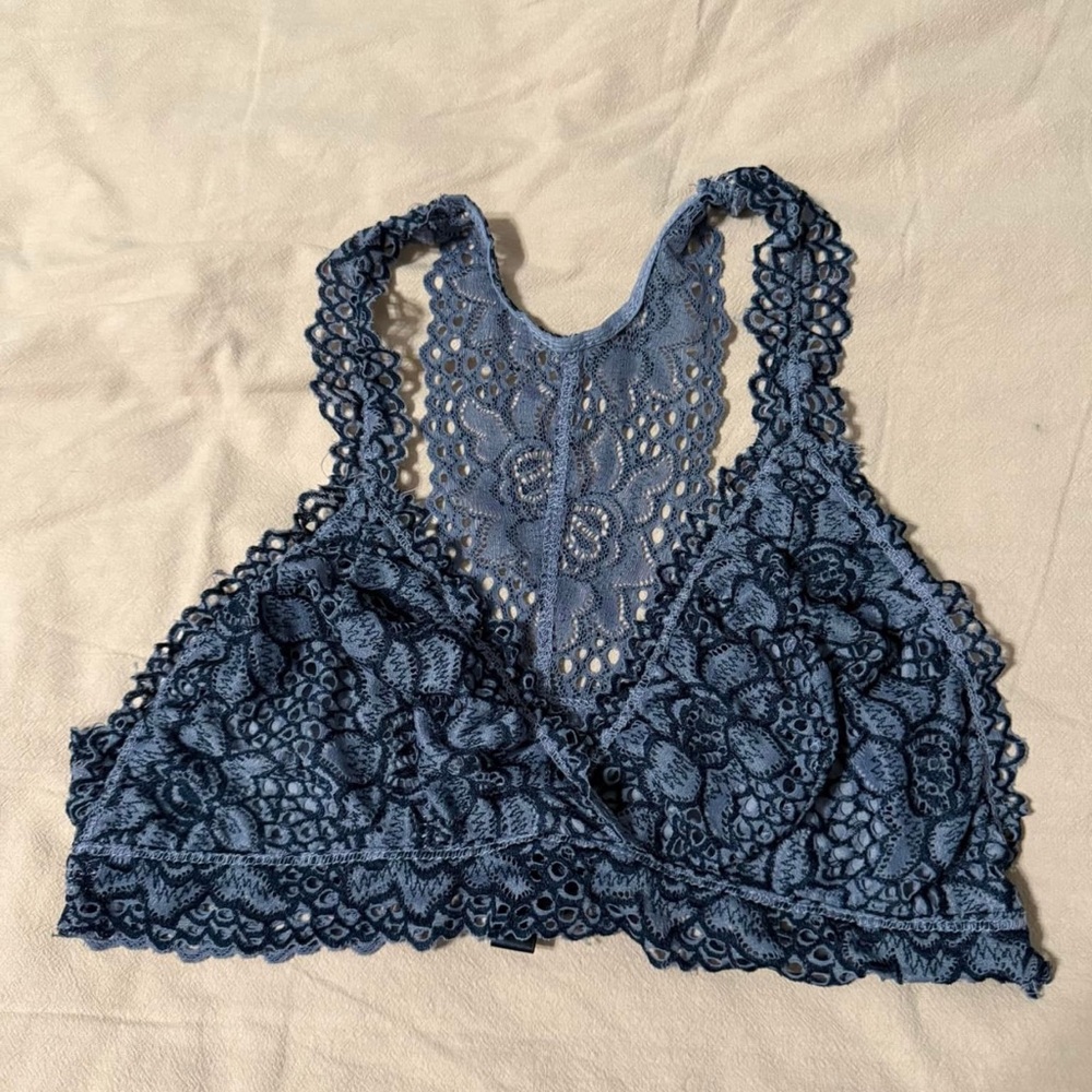 Daytrip Blue Lace Bra with Scalloped Edges